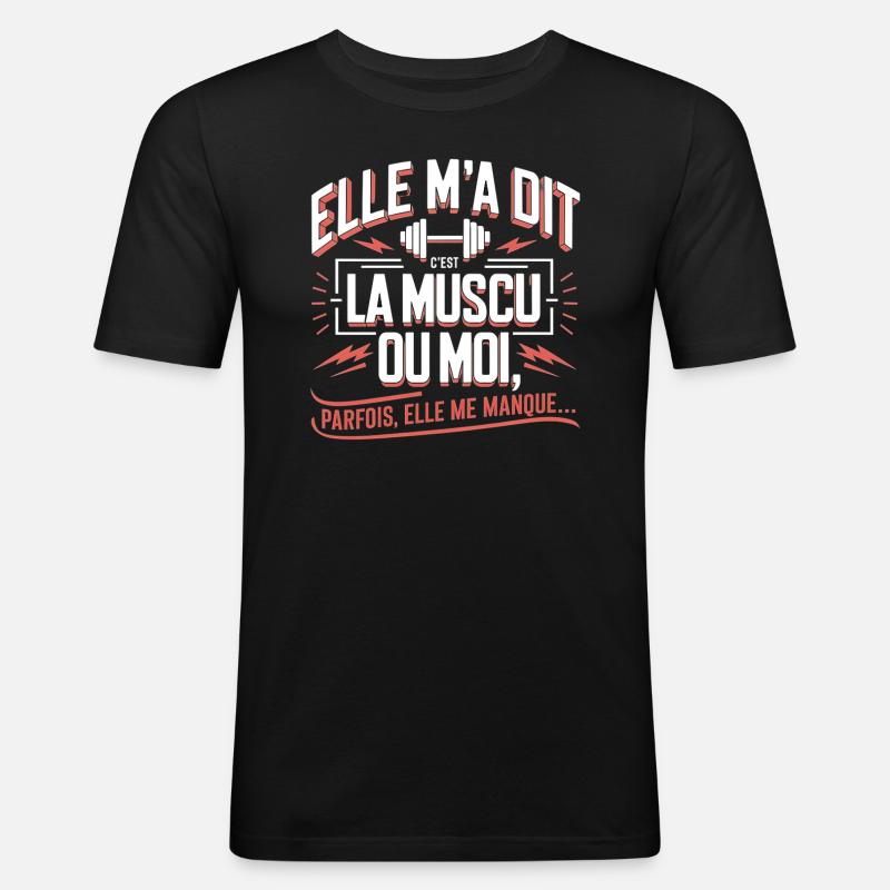 Bodybuilding oder ich - Männer Slim Fit T-Shirt - Schwarz
