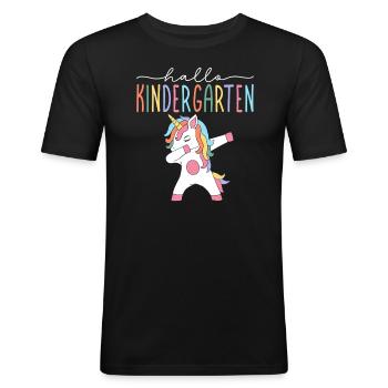 Hello Kindergarten Kindergarten Child Girl - Men's Slim Fit T-Shirt - black - Front - Nik (191cm)
