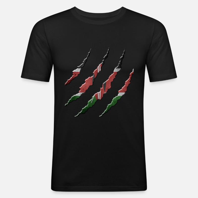 Kenia - Männer Slim Fit T-Shirt - Schwarz