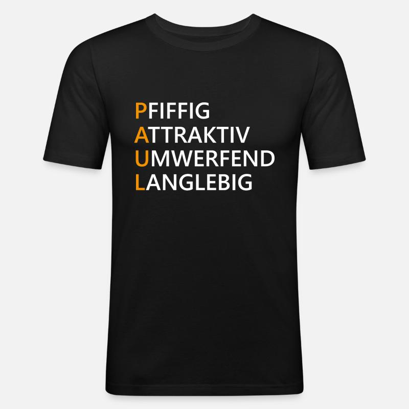 Paul Name Geschenk - Männer Slim Fit T-Shirt - Schwarz