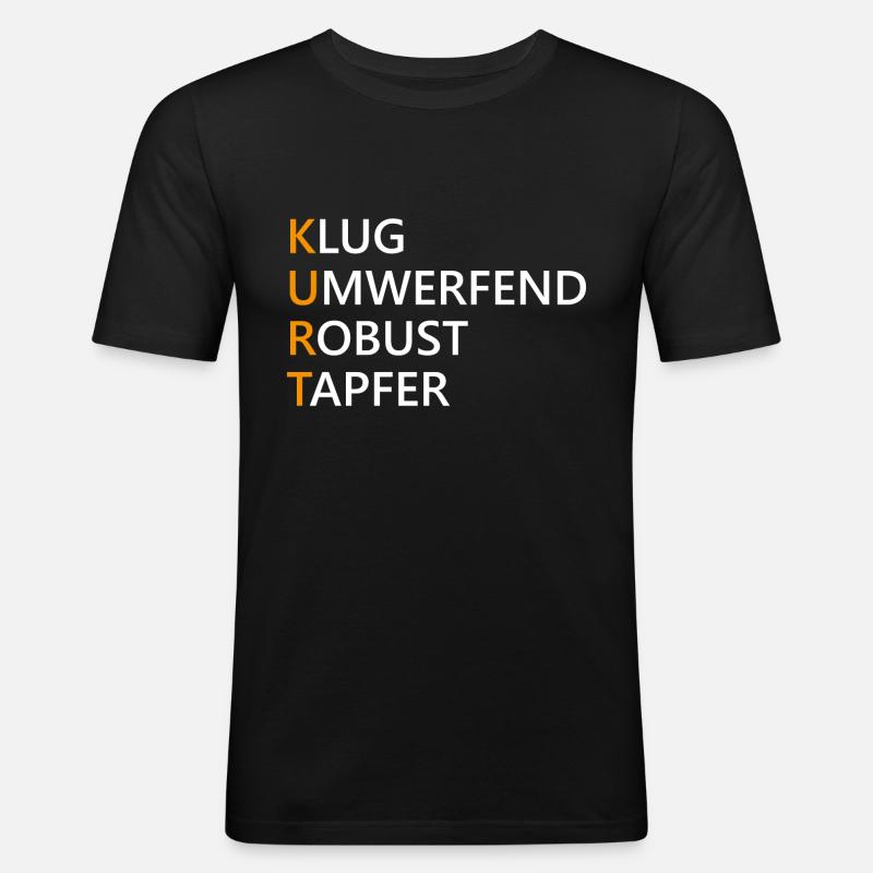 Kurt Name Geschenk - Männer Slim Fit T-Shirt - Schwarz