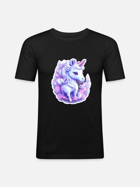 Cute unicorn - Men's Slim Fit T-Shirt - black