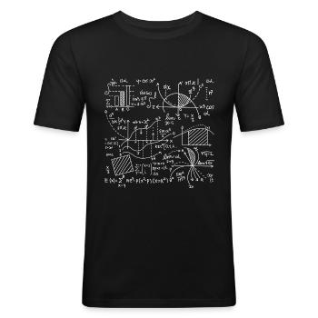 Professeur de mathématiques formule mathématique - T-shirt près du corps Homme - noir - Devant - Nik (191cm)