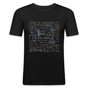 Funny math formula - Men's Slim Fit T-Shirt - black - Front - Nik (191cm)
