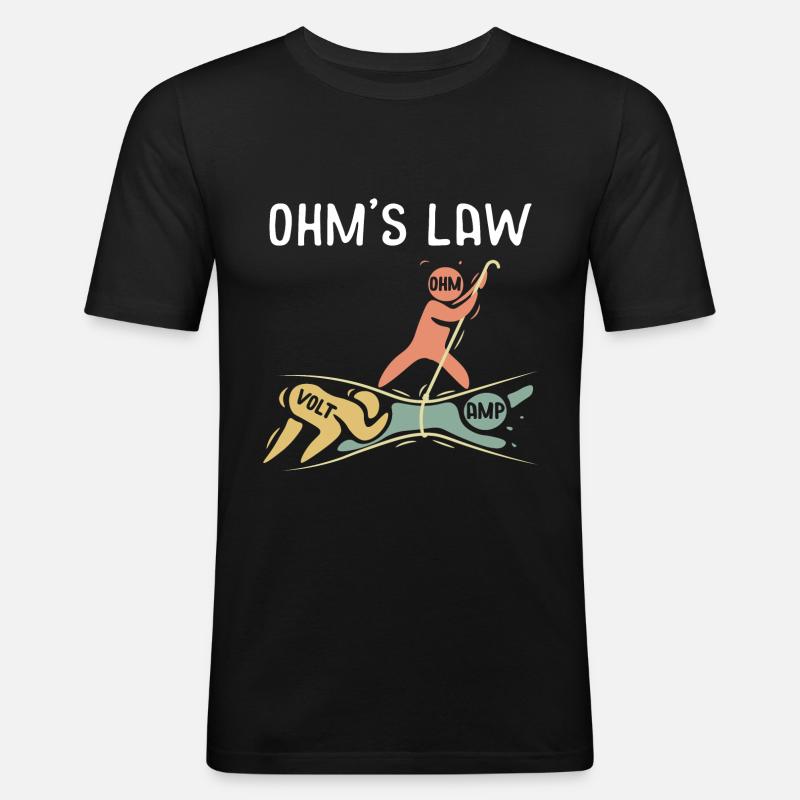Ohm'sches Gesetz Elektrotechnik-Witz - Männer Slim Fit T-Shirt - Schwarz