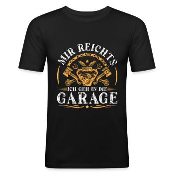 Mir Reichts Ich Geh Garage Auto Kfz Mechaniker - Männer Slim Fit T-Shirt - Schwarz - Vorne - Nik (191cm)