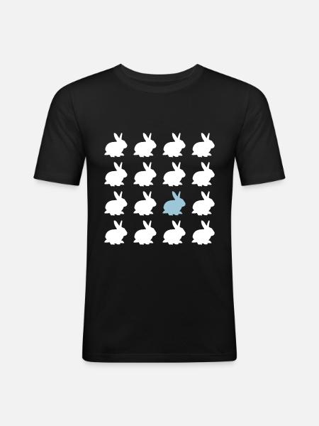 rabbit easter pattern easter - Men's Slim Fit T-Shirt - black
