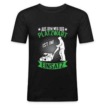 Greenkeeper Geschenk Platzwart - Männer Slim Fit T-Shirt - Schwarz - Vorne - Nik (191cm)