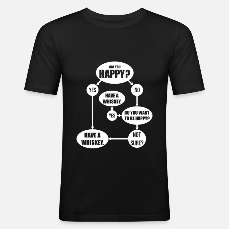 Whisky Spruch Whiskey Trinker - Männer Slim Fit T-Shirt - Schwarz