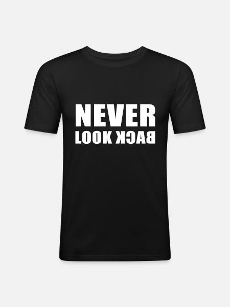 Never Look Back - Men's Slim Fit T-Shirt - black