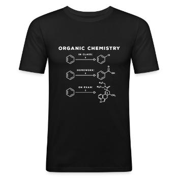 Organische Chemie - Männer Slim Fit T-Shirt - Schwarz - Vorne - Nik (191cm)