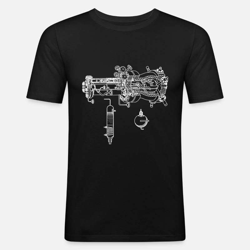 Kernreaktor Phyik - Männer Slim Fit T-Shirt - Schwarz
