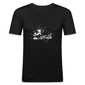 Fibonacci Goldener Schnitt T-Shirt Geschenk - Männer Slim Fit T-Shirt - Schwarz - Vorne - Nik (191cm)