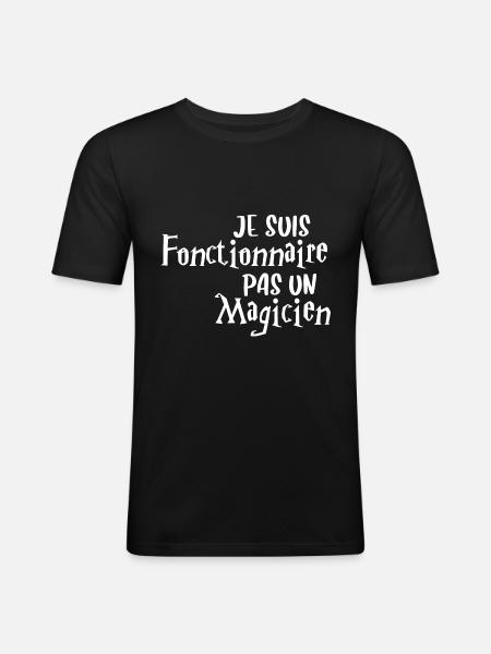 Humorvoller Beamter Beamter - Männer Slim Fit T-Shirt - Schwarz