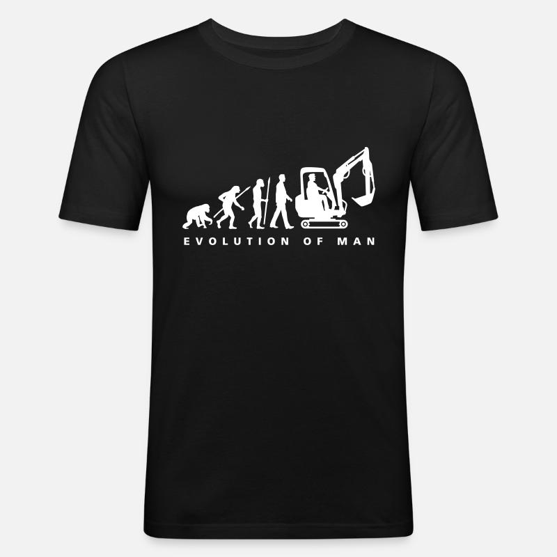 evolution_baggerfahrer_122013_a_1c - Männer Slim Fit T-Shirt - Schwarz