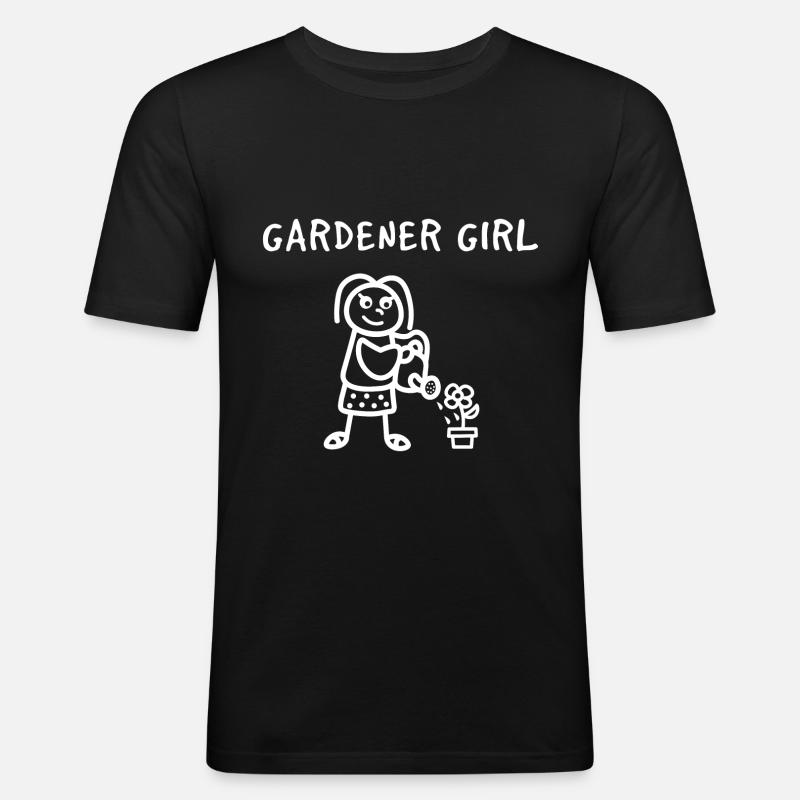 Gärtner Blume Blumenbeet - Männer Slim Fit T-Shirt - Schwarz