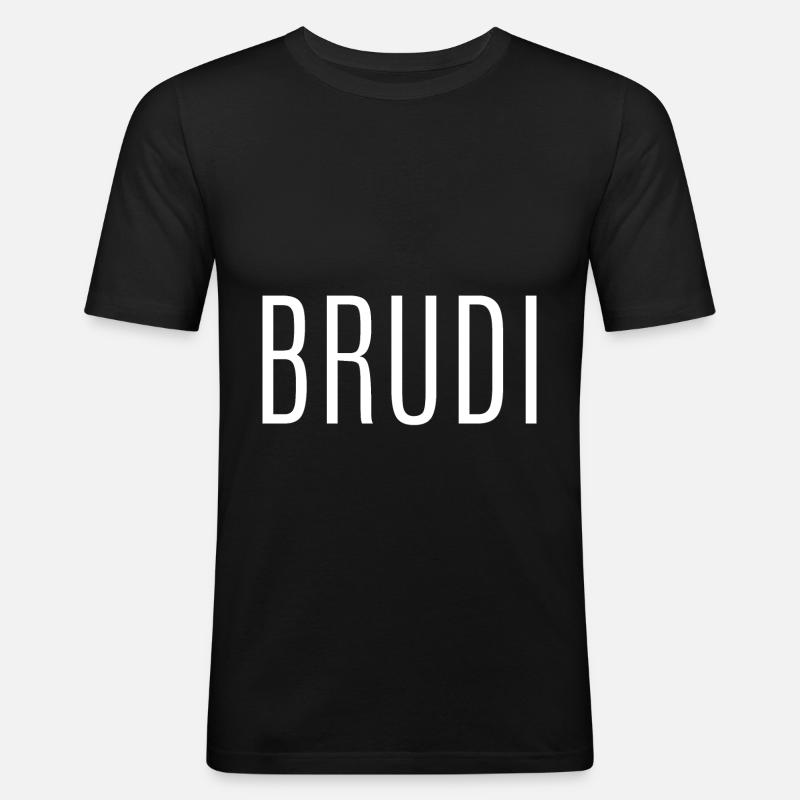 BRUDI - Männer Slim Fit T-Shirt - Schwarz