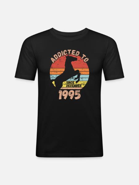Anniversaire Équitation Décembre 1995 - T-shirt près du corps Homme - noir