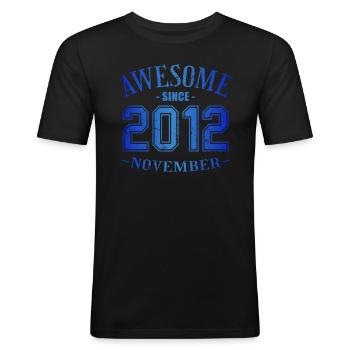 November 2012 - Birthday in November Awesome - Men's Slim Fit T-Shirt - black - Front - Nik (191cm)