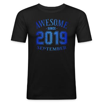 September 2019 - Birthday in September Awesome - Men's Slim Fit T-Shirt - black - Front - Nik (191cm)