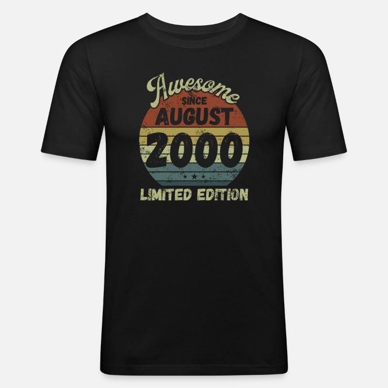 Awesome since August 2000 - Birthday - Men's Slim Fit T-Shirt - black
