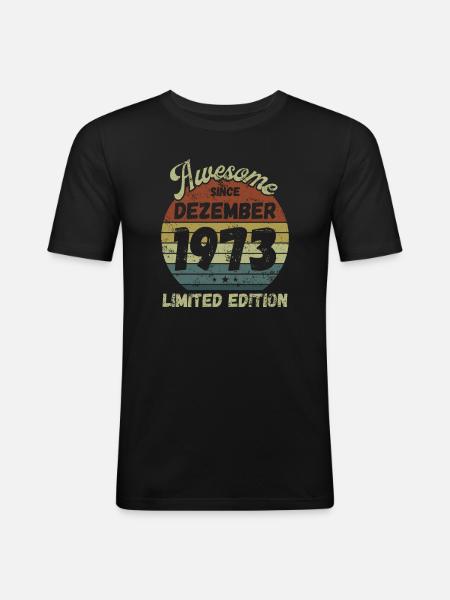 Awesome since December 1973 - Birthday - Men's Slim Fit T-Shirt - black