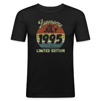 Awesome since July 1995 - Geburtstag - Männer Slim Fit T-Shirt - Schwarz - Vorne - Nik (191cm)