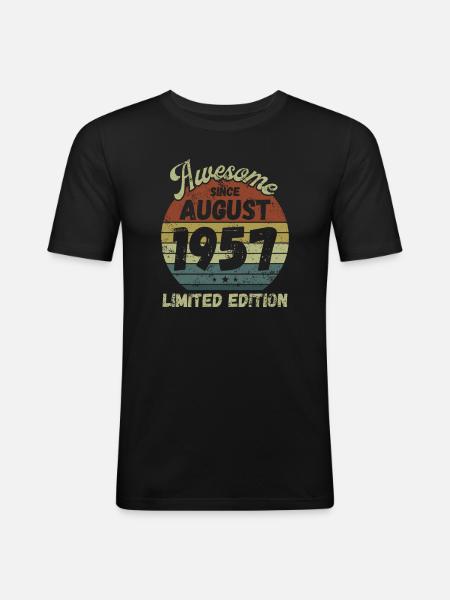 Awesome since August 1957 - Birthday - Men's Slim Fit T-Shirt - black