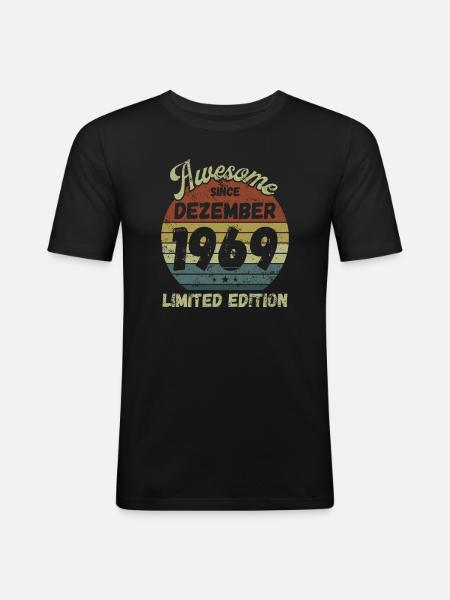 Génial depuis décembre 1969 - Anniversaire - T-shirt près du corps Homme - noir