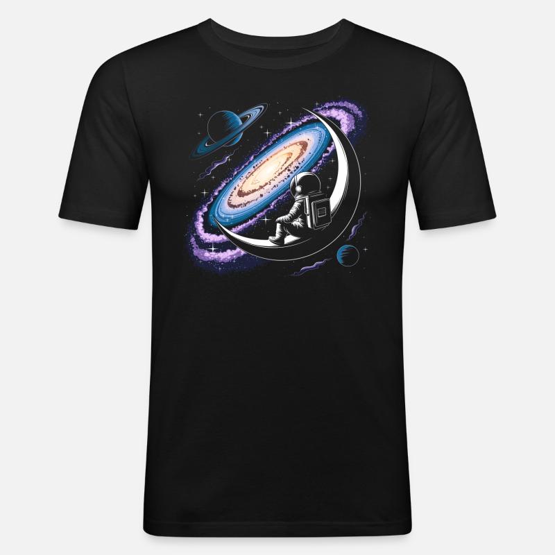 Moon Astronaut Science Space - Men's Slim Fit T-Shirt - black