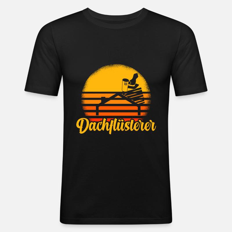 Retro Spengler Dachflüsterer Klempner - Männer Slim Fit T-Shirt - Schwarz