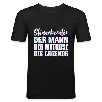 Steuerberater Mann Mythos Legende Steuerberater Ge - Männer Slim Fit T-Shirt - Schwarz - Vorne - Nik (191cm)