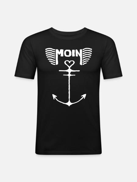 Anker Moin - Männer Slim Fit T-Shirt - Schwarz