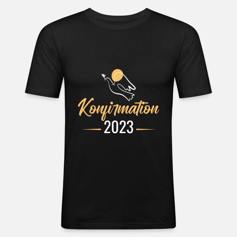 Konfirmand 2023 Konfirmation - Männer Slim Fit T-Shirt - Schwarz