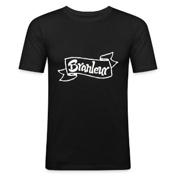 Wichser - Männer Slim Fit T-Shirt - Schwarz - Vorne - Nik (191cm)