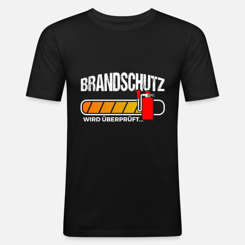 Brandschutz überprüft Brandschutzbeauftragter - Männer Slim Fit T-Shirt - Schwarz
