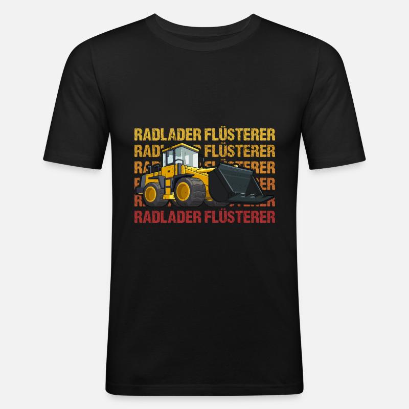 Radlader Flüsterer Retro Radladerfahrer - Männer Slim Fit T-Shirt - Schwarz