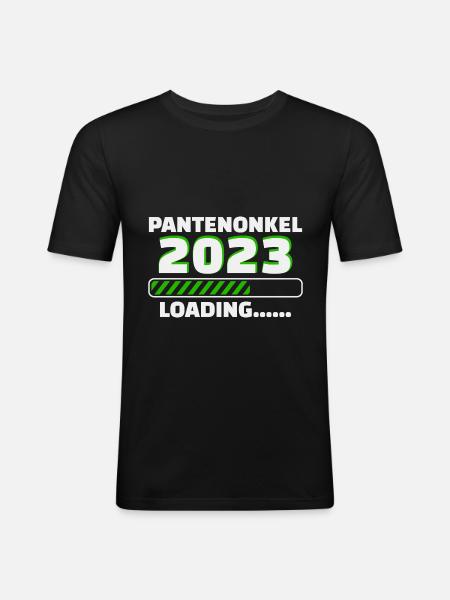 Patenonkel 2023 Loading Taufpate - Männer Slim Fit T-Shirt - Schwarz