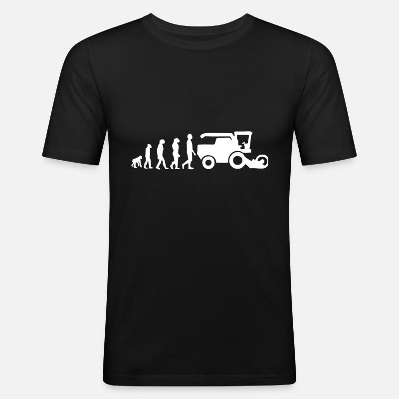 Moissonneuse évolution - T-shirt près du corps Homme - noir
