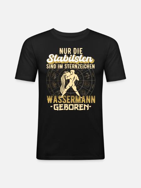 Sternzeichen Wassermann Wassermänner Geschenk - Männer Slim Fit T-Shirt - Schwarz