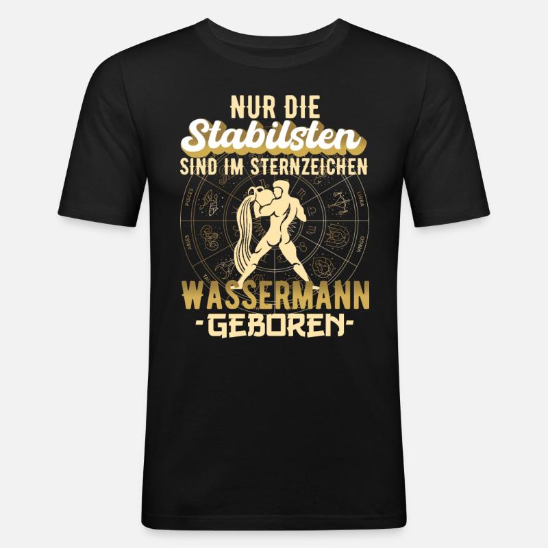 Sternzeichen Wassermann Wassermänner Geschenk - Männer Slim Fit T-Shirt - Schwarz