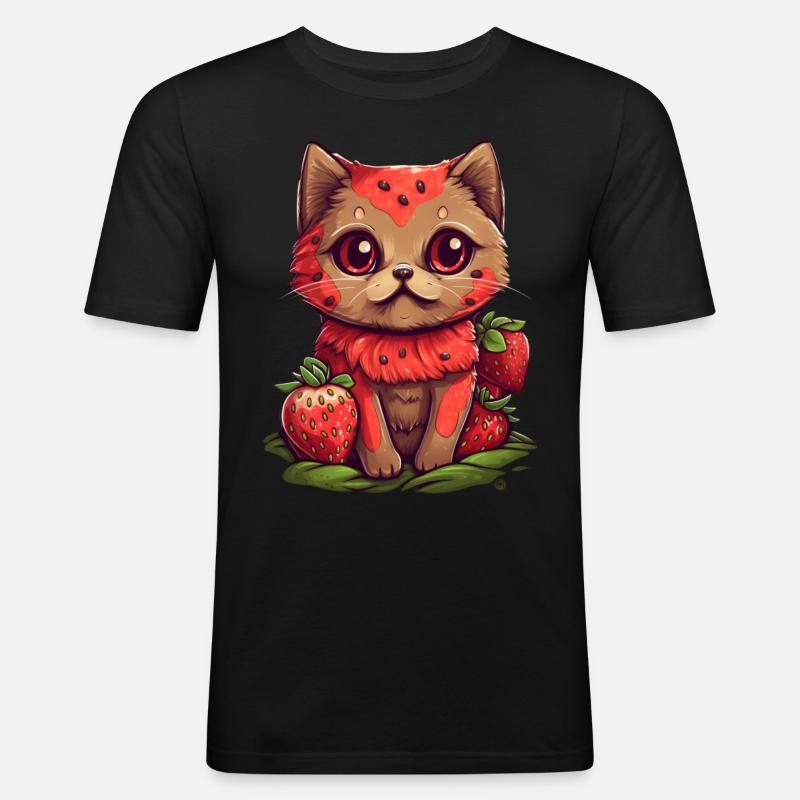Ragamuffin Erdbeere Geschenkidee - Männer Slim Fit T-Shirt - Schwarz
