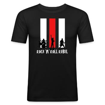 Rock n Roll Rebell - Männer Slim Fit T-Shirt - Schwarz - Vorne - Nik (191cm)