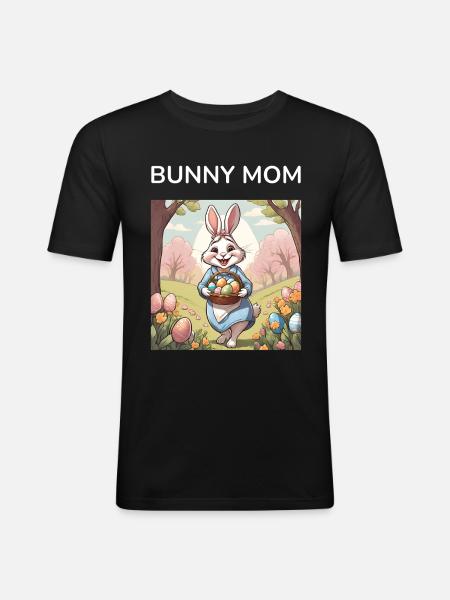 Mom Bunny Easter Bunny Gift - Men's Slim Fit T-Shirt - black