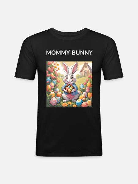 Mom Bunny Easter Egg Gift - Men's Slim Fit T-Shirt - black