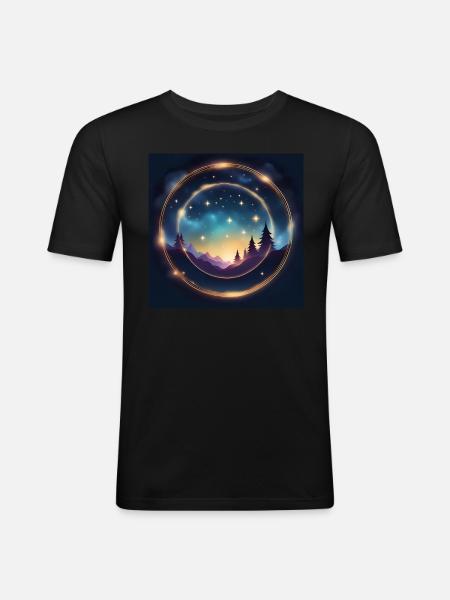 Löwe Leo Sternzeichen Geschenkidee - Männer Slim Fit T-Shirt - Schwarz