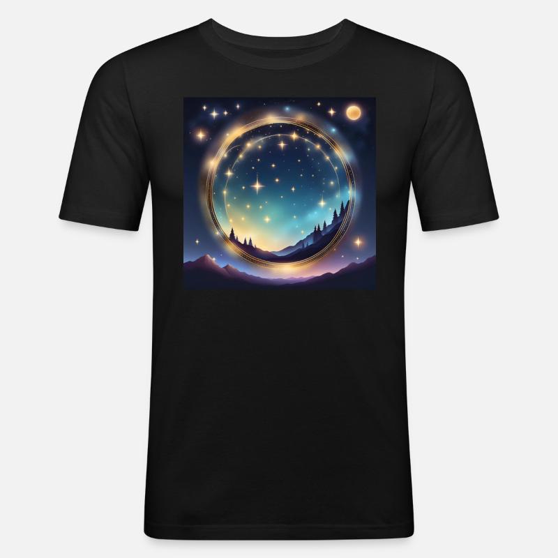 Löwe Astrologie Leo Geschenk - Männer Slim Fit T-Shirt - Schwarz
