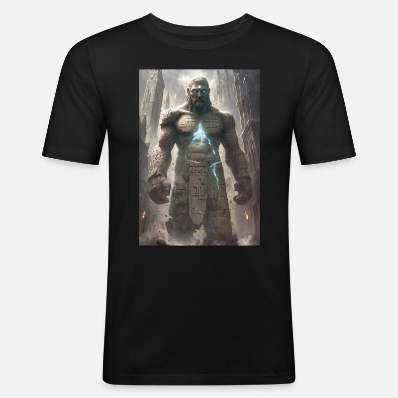 Golem jüdisch Judentum Geschenk - Männer Slim Fit T-Shirt - Schwarz