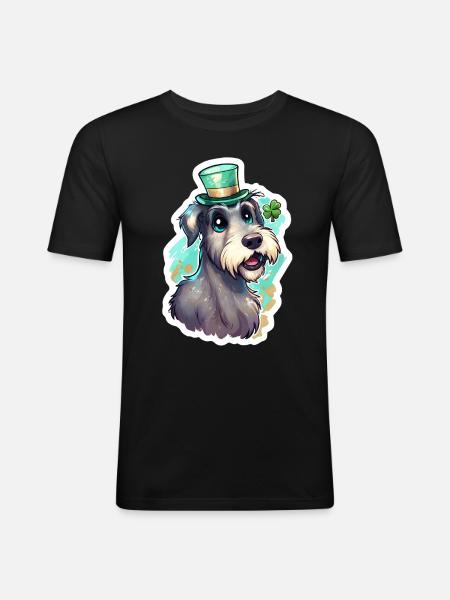 St. Patrick's Day Hund Geschenk - Männer Slim Fit T-Shirt - Schwarz