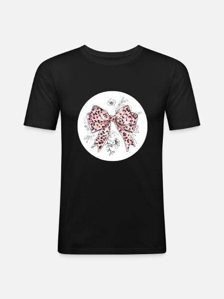 Bow Silk Satin Knot Gift - Men's Slim Fit T-Shirt - black